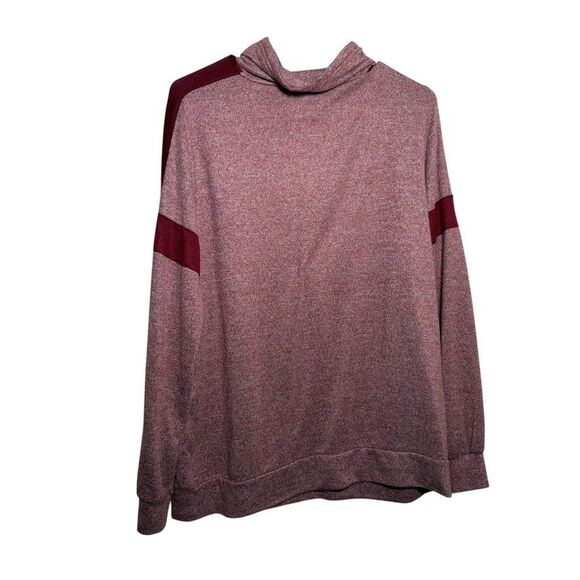 St John's Bay Sweatshirt Women's Medium Red Cowl Neck Pullover Knit Top - Picture 5 of 8